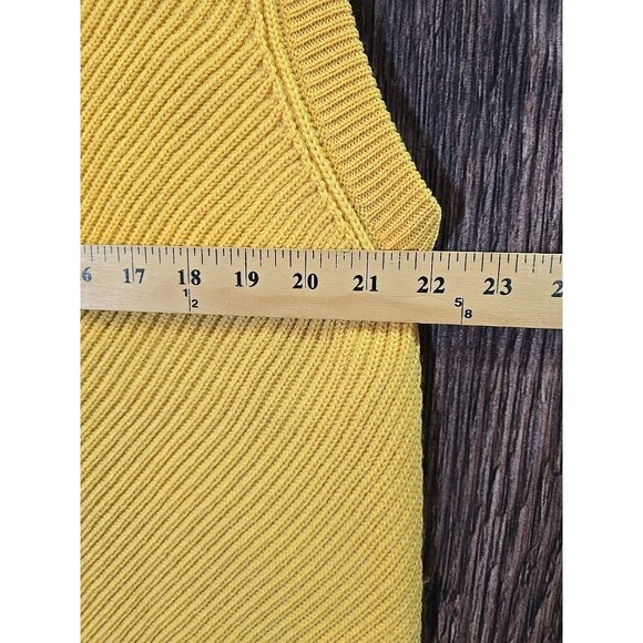 Paul Stuart 100% Merino Wool Yellow Sweater Vest Full Zip Made in Italy Men's L - Picture 3 of 9